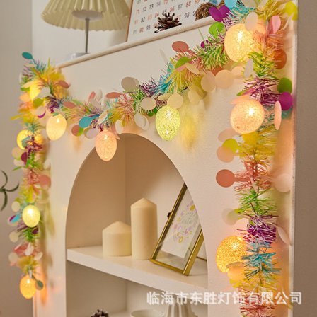 LED-lysstreng med påskeformet bånd, dekorative satenglys