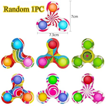 Tie Dye Fidget Spinner Finger Push Boble Roterende Sensorisk Legetøj Til ADHD Angst Stress Relief Børn[HK]
