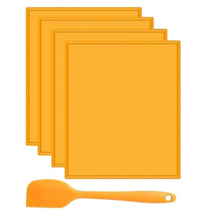 4 stk. Silikon Dehydratorark Dehydratormåtter Med Kant Til Frugtlæder Flydende Frugt Kød Urter Tw