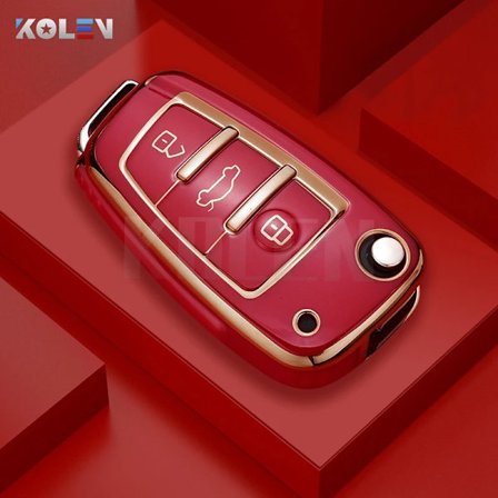 Mote TPU Bil Flip Nøkkelveske Deksel Skall For Audi A1 A3 8P 8L A4 A5 B6 B7 A6 A7 C5 C6 4F Q3 Q5 Q7 Q8 TT S3 S4 S6 RS Tilbehør