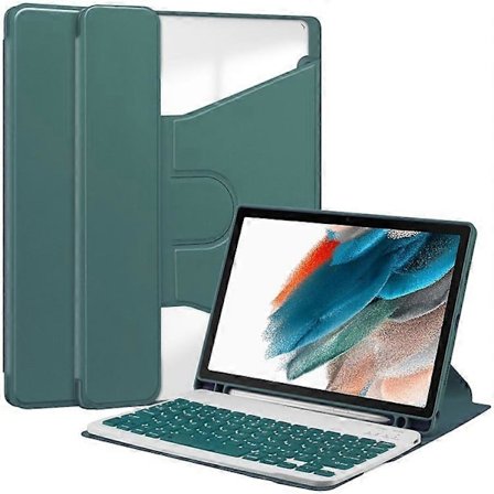 Yhteensopiva Samsung Galaxy Tab A8 10.5 (2021) / (2022) -kotelon kanssa, pyörivä jalusta, tablettisuojus Bluetooth-näppäimistöllä