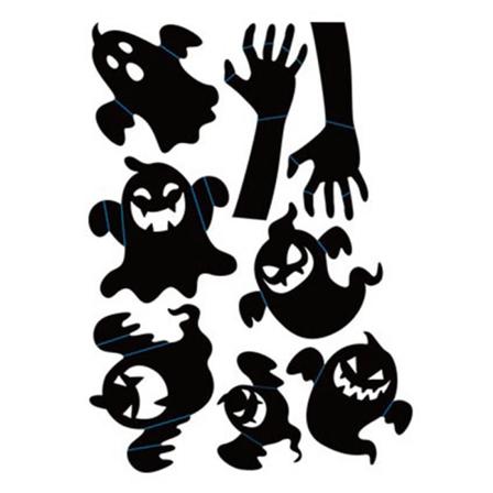3d Black Bat Spider Ghost Stickers Halloween Dekoration