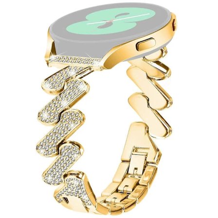 För Samsung Galaxy Watch7 44mm 40mm Legering Armband Bling Strass Dekor Klockarmband - Guld Multicolor Guld