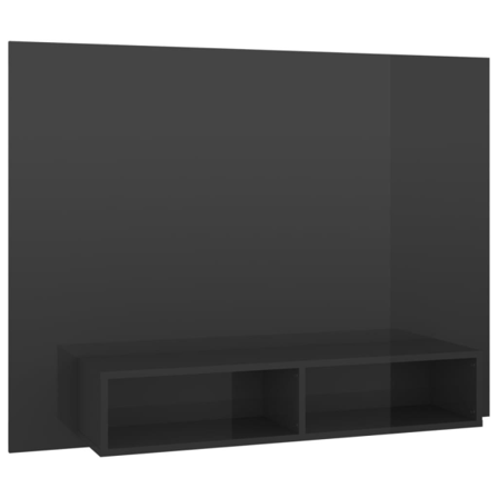 Vidaxl Väggmonterat Tv-skåp Grå Högglans 120x23,5x90 Cm Spånskiv Grå