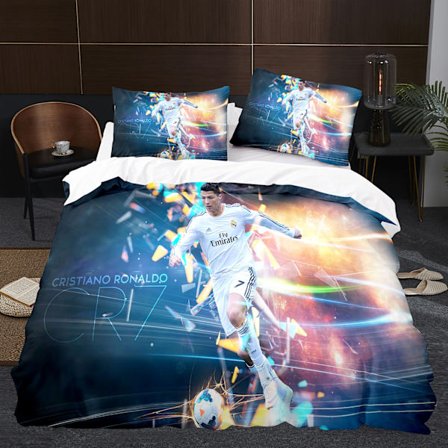 Player 3d Tredelad set Taille Football Series C Ronaldo Quilt Cover Hemtextil