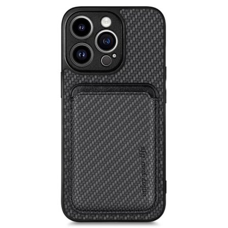 iPhone 15 Pro Skal med Avtagbar Korthållare - Svart