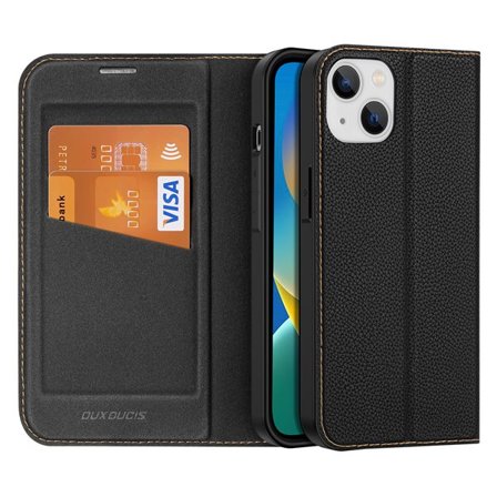 Dux Ducis Skin X2-etui til iPhone 14 Plus-etui med magnetisk klap sort