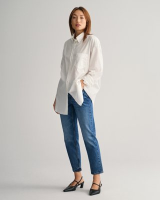 GANT - Oversized oxfordskjorte til dame eggshell