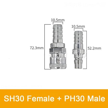 Snabbkoppling Rapidities Pneumatisk koppling SH30 PH30 SH30 PH30 SH30 PH30