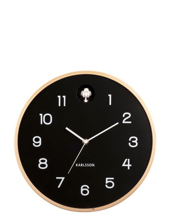 Wall Clock Natural Cuckoo Birch Wood Black Black KARLSSON