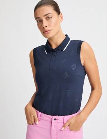 Röhnisch Deni Sleeveless Poloshirt - Navy - S