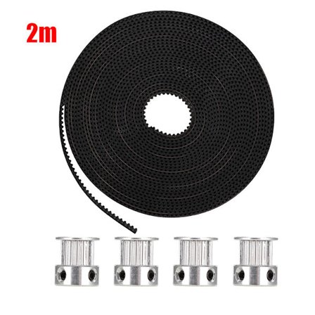 GT2 2 meter 6mm tannhjulrem i aluminium med 16 tenner synkrone remskiver for 3D-printer
