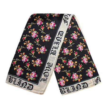Elegant Scarf med Rosa Rosor - 90x90cm, Tunn Polyester