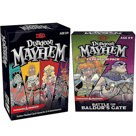 Dungeones Mayhem Dungeonsing Dragons kortspil 120 kort legetøj underholdning fest familie venner kamp om Baldur's Gate bræt