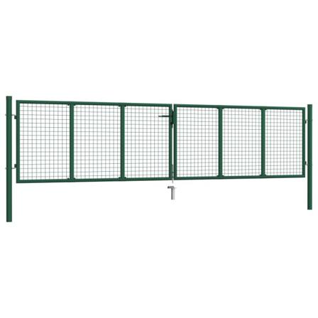 Vidaxl Trädgårdsgrind Stål 400x100 Cm Grön Grön