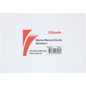 Skrivekort Linjert A5 100/Pk