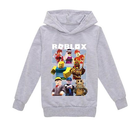 IC Roblox Huppari Barn Lämmin Huppari Vaatteet Roblox Painettu Huppari Harmaa CNMR 100cm 100cm
