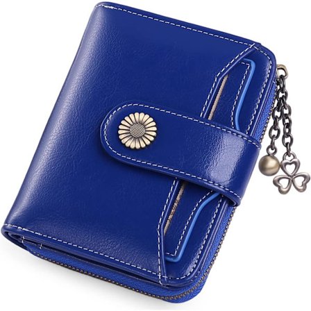 Penger for kvinner ekte skinn liten bifold kompakt damelommebok med RFID-beskyttelse