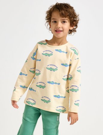 Lindex Top Ls Crocodile Aop - Multi/patterned - 104