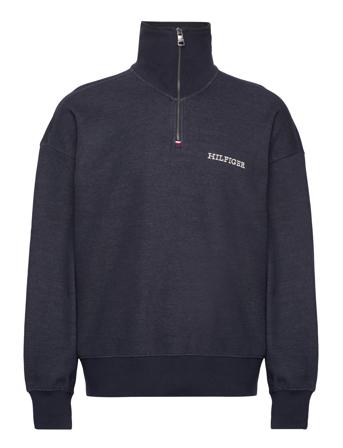 Monotype H Ycomb 1/4 Zip Tops Sweatshirts & Hoodies Sweatshirts Navy Tommy Hilfiger