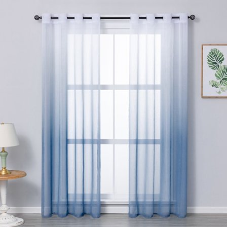 Gardinøjer (2 stk.) transparent gradient lodret gardin voile