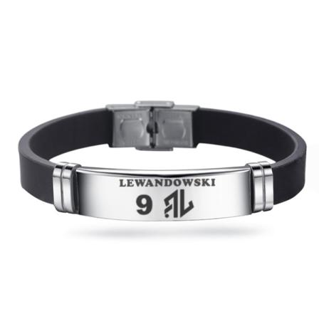 Fotbollsklubb Sport Silikonarmband Rostfritt Stål Justerbart Armband*2st Robert Lewandowski