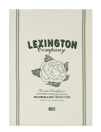 Cauliflower Printed Organic Cotton Kitchen Towel Home Textiles Kitchen Textiles Kitchen Towels Grön Lexington Home