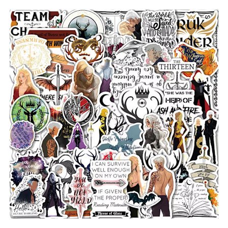 50 Throne of Glass Stickers Sigils Best Quoutes Character Hydro Flask Guitar Book