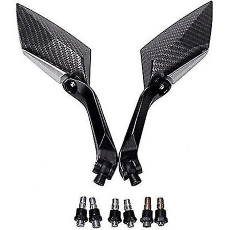 Universal bakspejl til motorcykel - 8/10mm motorcykel diamantspejl - kulsort - sportscykel, scooter, cruiser