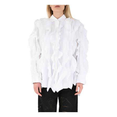 Msgm, Long Sleeve Shirt Wit, Dames, Maat:M,Katoen