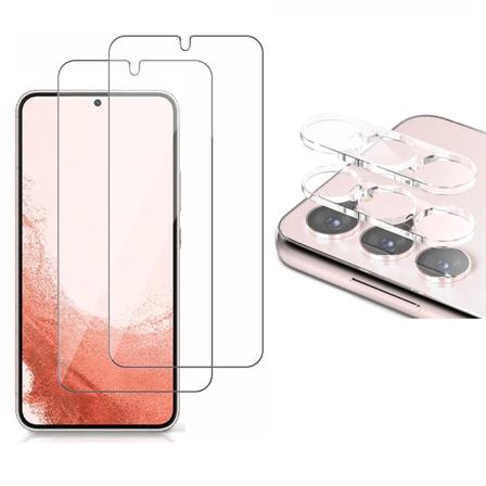 2-PACK Samsung Galaxy S23 Skärmskydd Kameralinsskydd 0,3mm Transparent