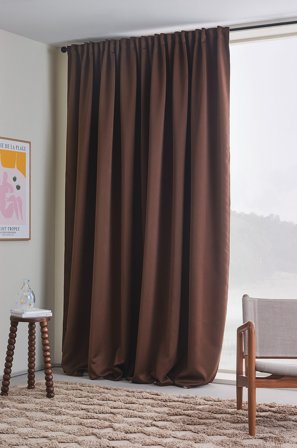 Jotex - Blendingsgardin 1 Lengde - Ekstra Bred Kastanjebrun - KYLIE - Kjøp Mørkleggingsgardiner hos Jotex