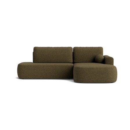 Monza Chaiselong Sovesofa med Opbevaring - Højrevendt, Mørkegrøn Velour - Sovemål 215x140cm & Chaiselongmodul - 286/175x90cm