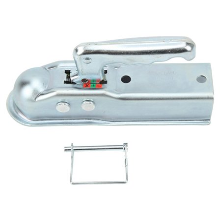 Rak koppling för släpvagn med rak dragstång, 50 mm dragkula, fyrkantig kanal, 3500 lb lastkapacitet, smidd stål, galvaniserad krok