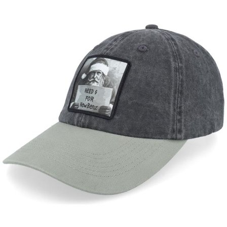 Ho-Ho-Hats - Svart unconstructed Keps - Hobo Santa Need Cash For Benz Black/Olive Dad Cap @ Hatstore