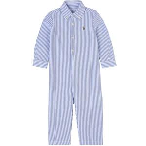 Kids - Ralph Lauren Blue Stretch Mesh Oxford One-piece 9 months - All in ones - 9 months - Blue