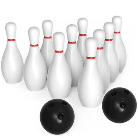Bowlingkugle Legetøjs Sæt Børns Sports Legetøj Indendørs Udendørs Sports Legetøj Klassisk Hvid Stil Stor Størrelse 10 Flasker 2 Kugler