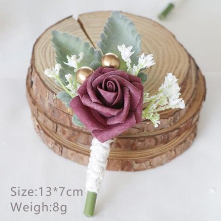 Knaphulsblomst Kunstig Håndledsblomst DYB BØNNEPASTA DYB BØNNEPASTA