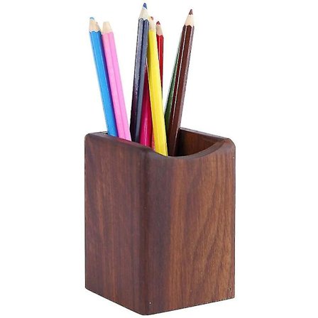 Træ Penholder Skrivebordsarrangør Lille Dele Opbevaringsskuffe