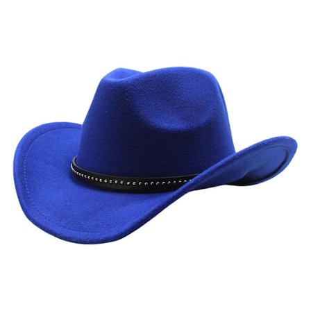 Homburg med unikt etnisk bånd, feriehatt, Panama-hatt, Porkpie-hatt, overraskelsesgave til kjæreste, far, onkel, kongeblå