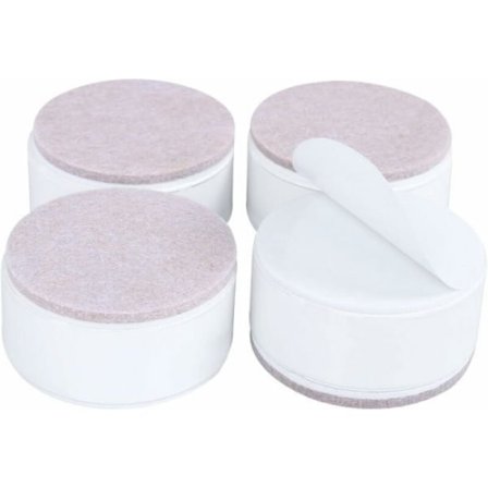 4 stk. 3,2 cm møbelforhøjer i kulstofstål, selvklæbende pels