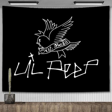 Lil Peep Vægtæppe Væghængende Se På Himlen Kunst Vægtæppe Tæppe Sort Hippie Hexemagiske Vægtæpper Æstetisk Værelsesindretning