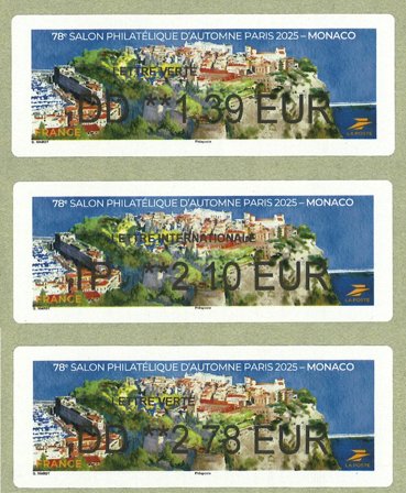 Frankrig - Frankeringsmærker Salon d'automn e 2025 Monaco - Postfrisk sæt 3v