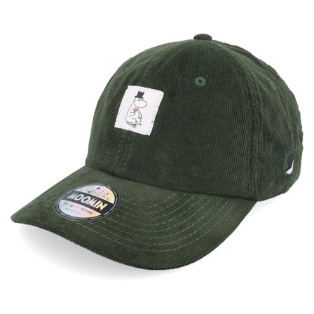 Moomin - "Moomin Pappa Olive Cord Dad Cap " Unconstructed Green Cap - @ Hatstore