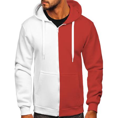 Män Full Zip Splits Med Fickor Hoodies Dragsko Ytterkläder