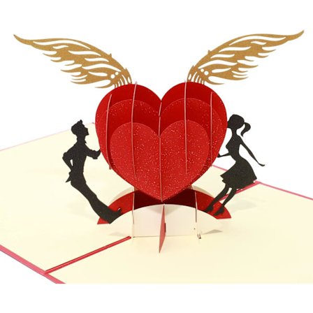 3D Pop Up-kort med Naturlig Konvolutt - Premium Tykt Hilsen