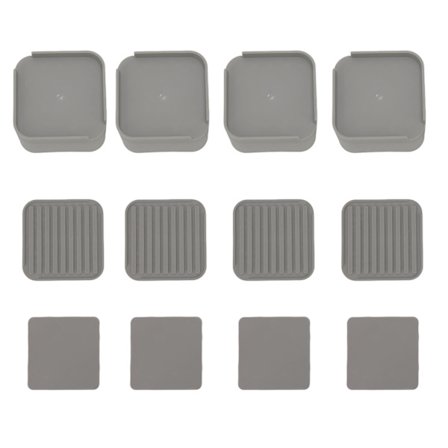 4 st möbelhöjare 2 tum grå gummi fyrkantig säng soffa tvättmaskin fotdyna för hemmet