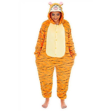 Nalle Puh -hahmojen unisex-onesie, hupullinen naamiaisasu, pyjama