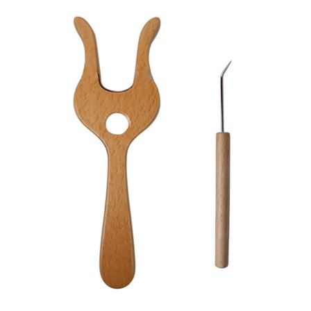 Treflettingsgaffel for snor, vevingsverktøy for nybegynnere, håndlaget håndverk