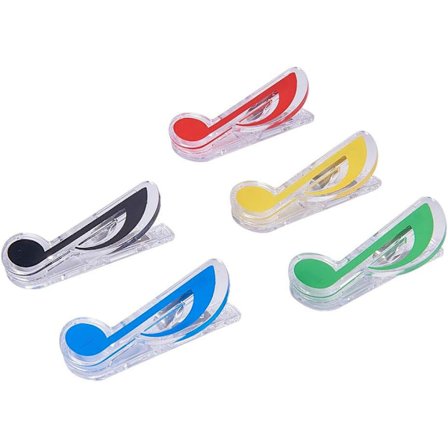 Noter - Sett med 5 transparente notholdere i plast for boksider